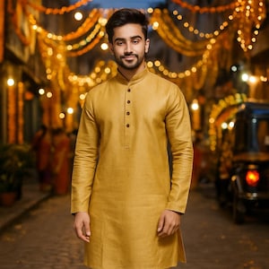 Men&#39;s Kurta Pajama Set – Indian Traditional Wear – Festive Outfit – Wedding Outfits