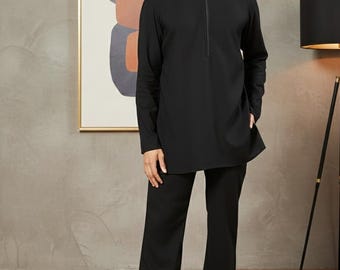 Svart Kurta-pyjamaset för män | Minimalistisk festlig outfit