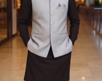 Herren Nehru Jacke | Herren Indische Hochzeit Weste