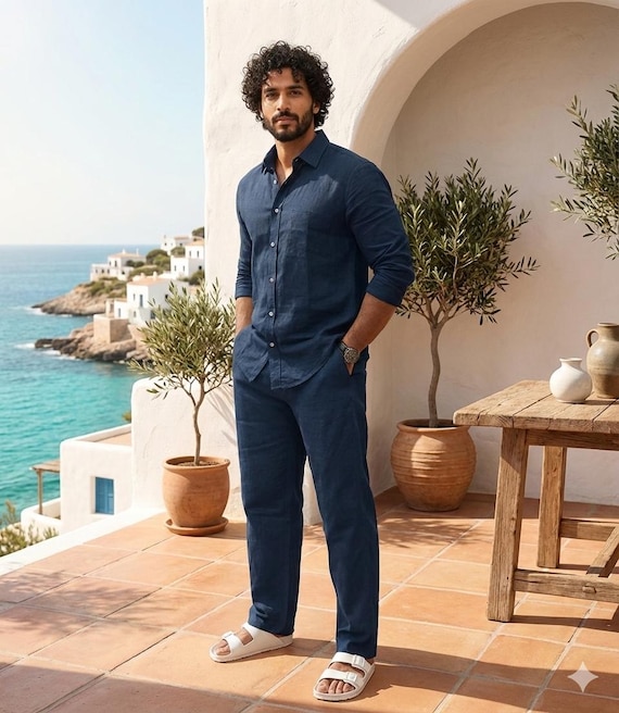 navy blue dress pants outfit mens Beach Vacation Linen Linen Co-ord Set, Men's Summer Beach Vacation Size:2-24 Outfmvch Black dresses for sizechart-one-shoulder-maxi-dress-hips Blue blazer Casual Pants.Made from fabric