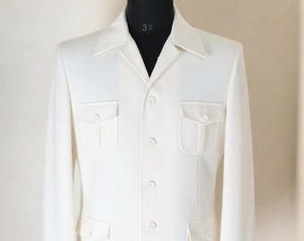 Men's. White Safari Jacket | Tailored Fit Utility Blazer