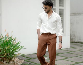 Men's White Dress Shirt & Black Trouser Set: Casual Party Suit - Etsy
