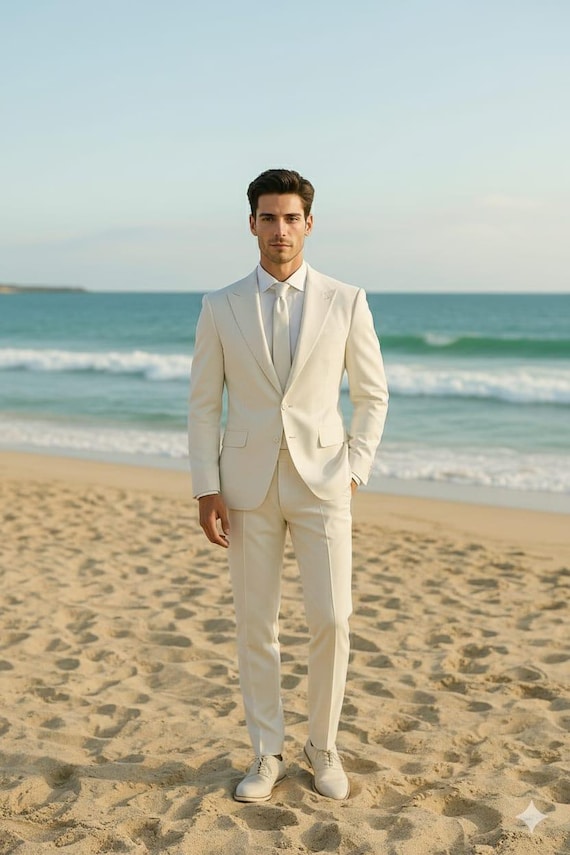 Ivory Linen Linen Clothes For Beach Wedding Kenny Flowers Men's Long Sleeve  Linen Shirt White L