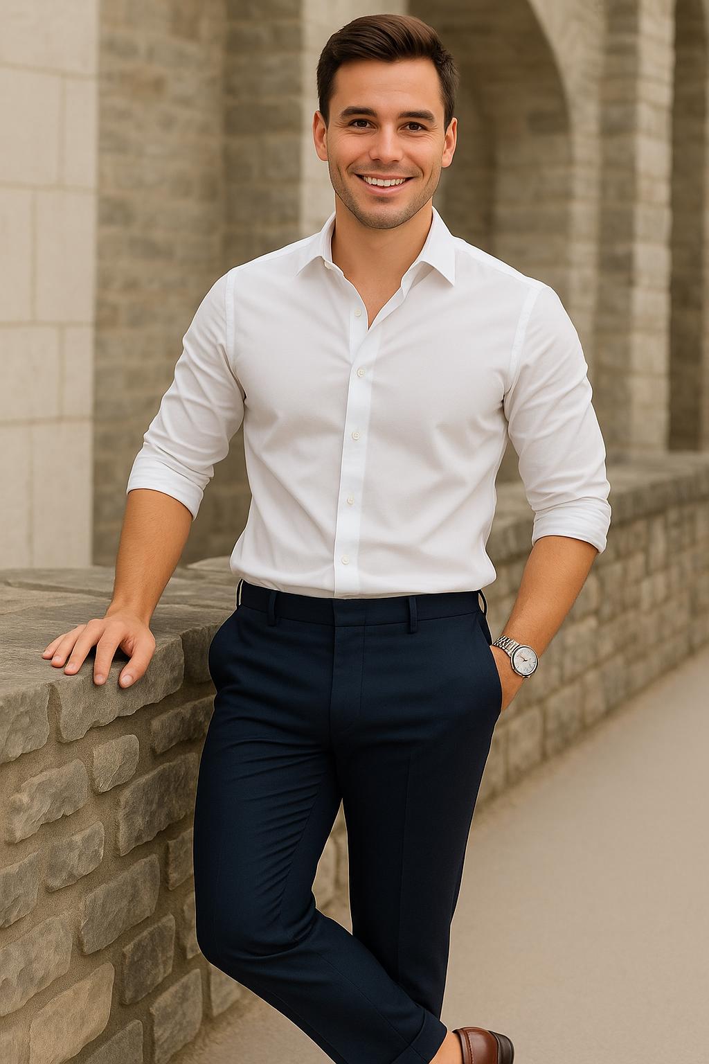 white dress shirt with navy blue pants Blue Satin Jersey Maxi Dress – self-portrait main image 0