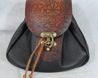 Customizable Large Sporran Design Leather Belt Bag / Pouch Medieval, Steampunk, LARP, SCA, Costume, Ren Faire