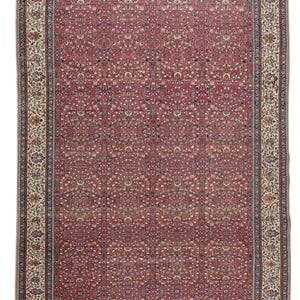 7.5x11 Ft One-of-a-Kind Traditional Turkish Hand Knotted Rug, Floral Pattern Vintage Carpet | RTEK0257