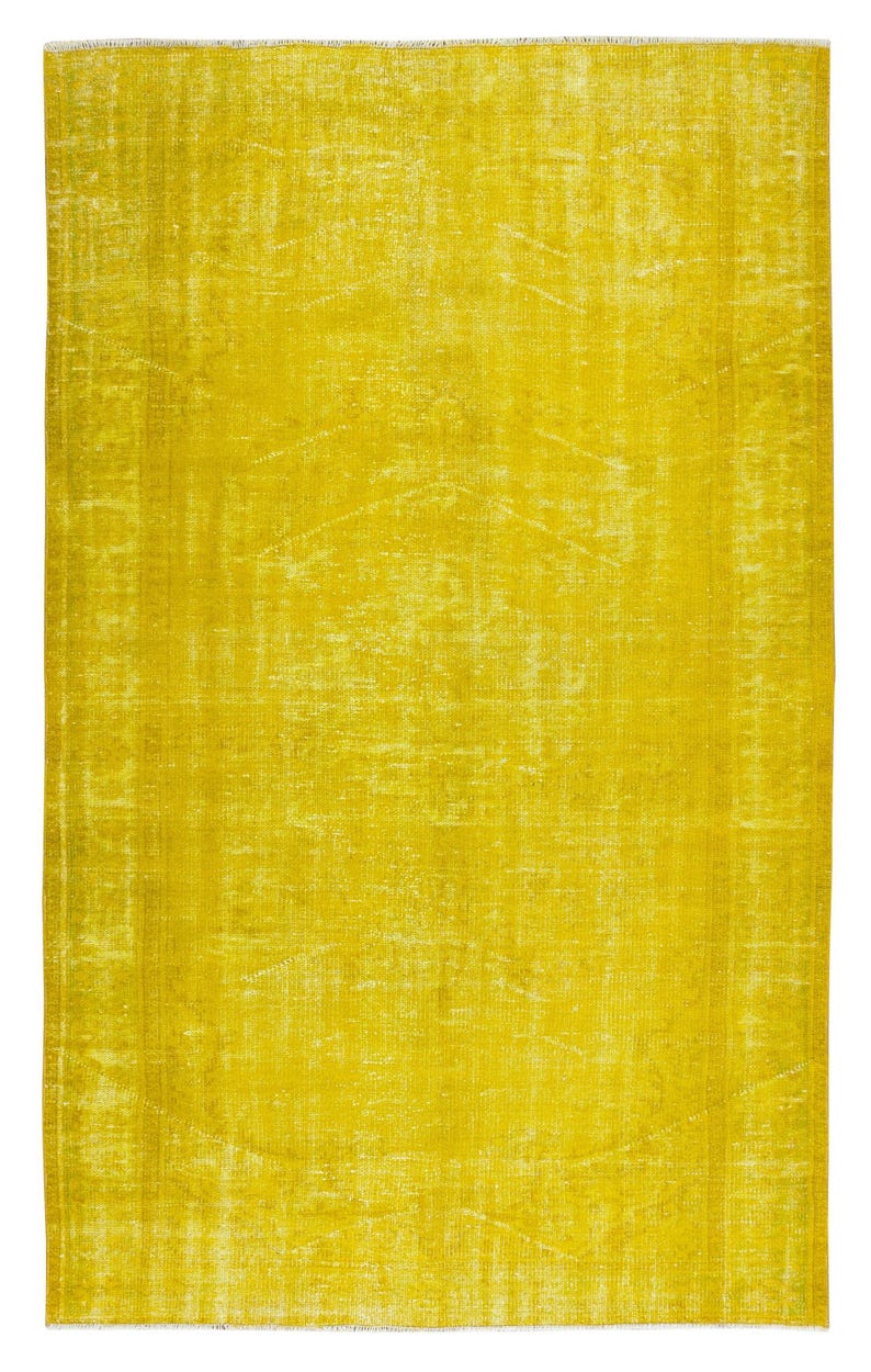 5.4x8.7 Ft Room Size Vintage Hand Knotted Turkish Wool Area Rug Over ...