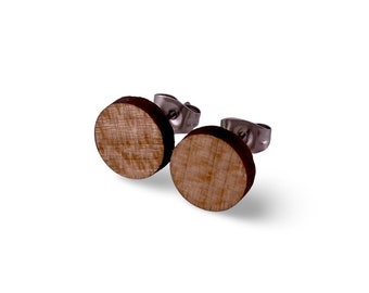 Quarter Sawn Maple Wood Stud Earrings