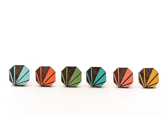 Featured listing image: Geometric Palm Studs Earrings