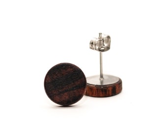 Snake Wood Stud Earrings