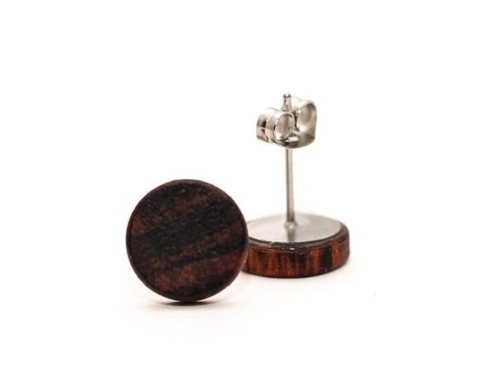 Featured listing image: Snake Wood Stud Earrings