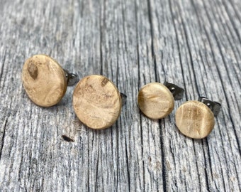 Box Elder Wood Post Earrings, Wood Stud Earrings, Wooden Studs, Mens Stud Earrings, Womens Stud Earrings, Wood Stud Earrings, Wood Posts