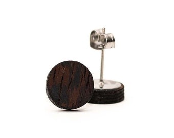 Wenge Wood Stud Earrings