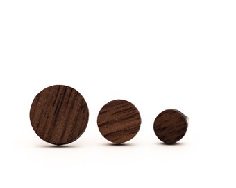 Barn Wood Stud Earrings, Dark Wooden Stud Earrings, Womens Wood Studs, Rustic wood earrings, Wooden Post Earrings, Men's Wood Studs