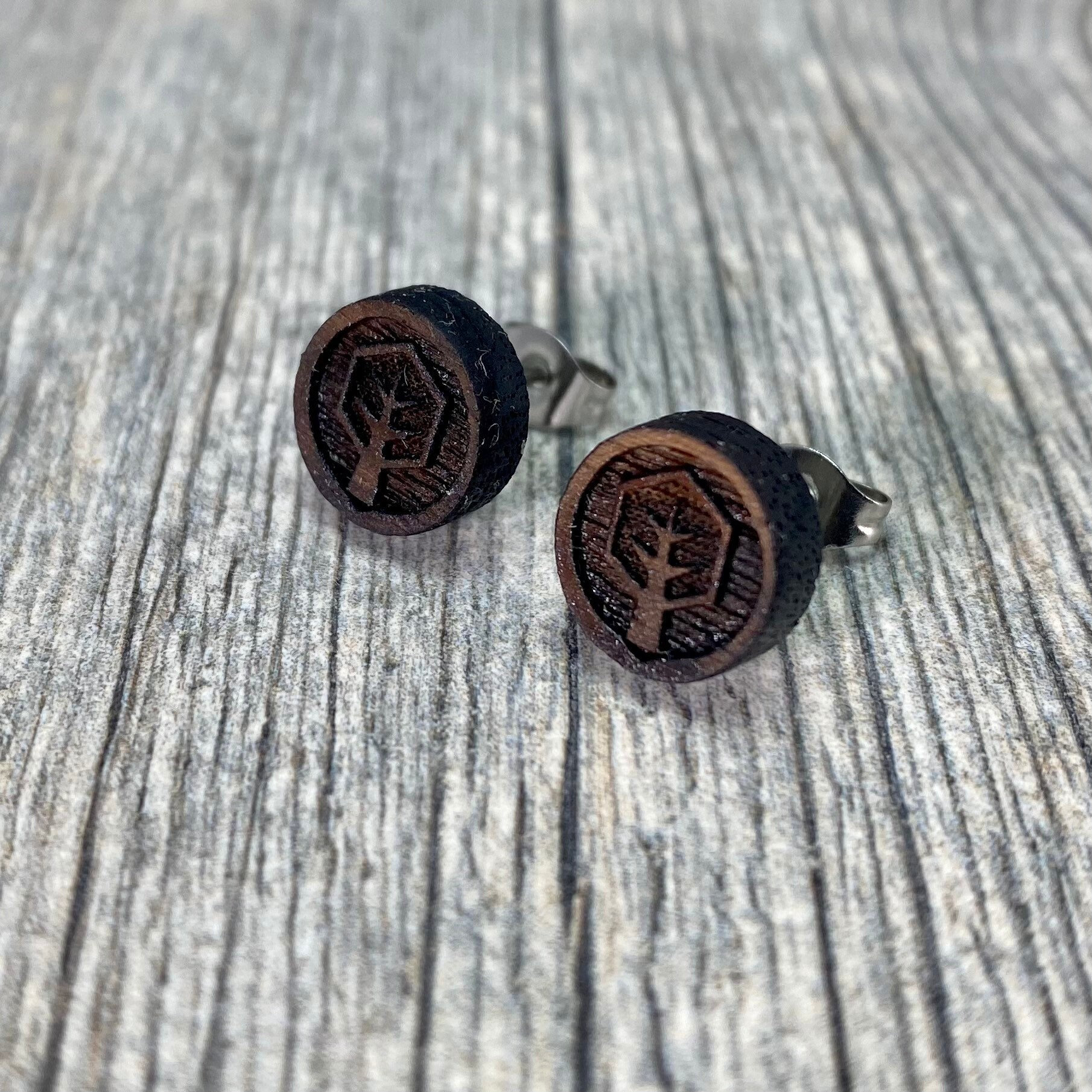 Mens store wood earrings