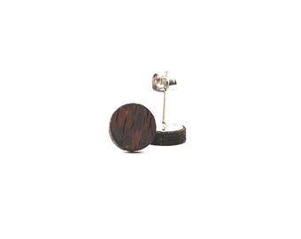 Wenge Wood Stud Earrings