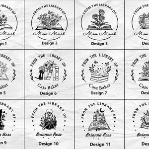 Personalized Library Book Stamp: Custom Self-Inking Rubber Stamp