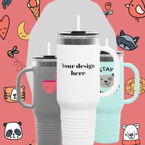 Customisable Insulated Travel Mug, 40oz - Custom Design for Coffee Lovers, Perfect Gift for Holidays, Travel, Outdoor Adventures, Drinkware
