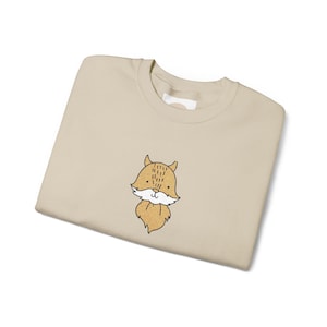 Fox Embroidered Sweatshirt, Cute Animal Jumper, Cozy Crewneck Pullover, Wildlife Embroidery Top, Gift for Nature Lover