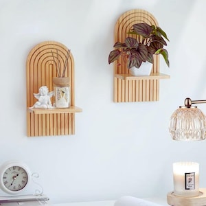 Boho Wooden Floating Shelves