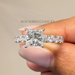 Princess Cut Lab Grown Diamond Ring for Women, Princess Cut Engagement Ring, Diamond Wedding Ring for Her, Anniversary Gifts, Handmade Ring.