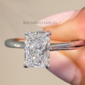 1.5 CT Radiant Cut Lab Grown Diamond Engagement Ring: Hidden Halo, IGI Certified