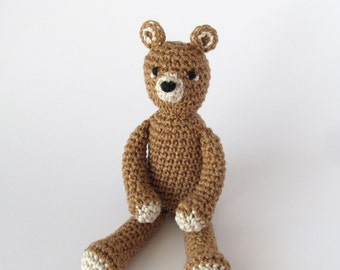 Teddy Bear, Crochet Animal without frills, Amigurumi Toy, gift for boy and girl, for young and old, teddy plush