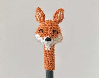 Fox Pencil, handmade Topper for Pencils, funny rainbow tip, home office fun