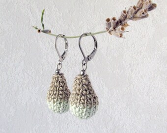 Boucles d'oreilles Blob (beige/vert pastel)