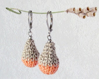 Boucles d'oreilles Blob (beige/saumon)