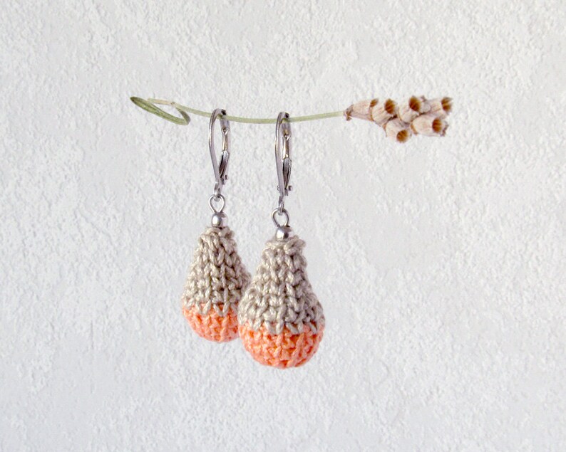 Boucles d'oreilles Blob beige/saumon image 2