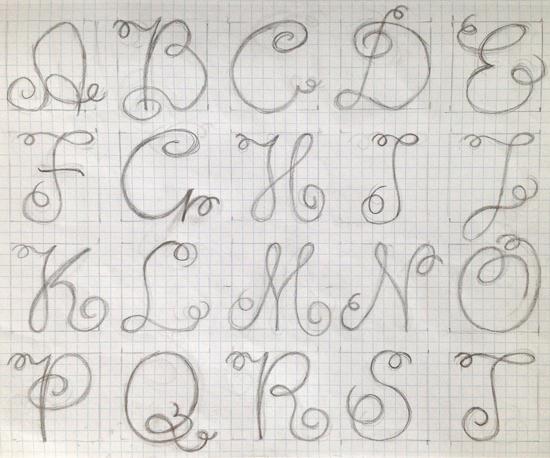 Initial letter with flourish, Wall hanging lettering image 5