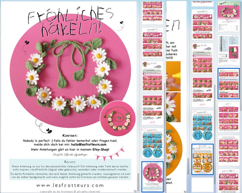 Haakpatroon voor een bloemenkroon, tutorial voor een madeliefjeshoofdband afbeelding 7