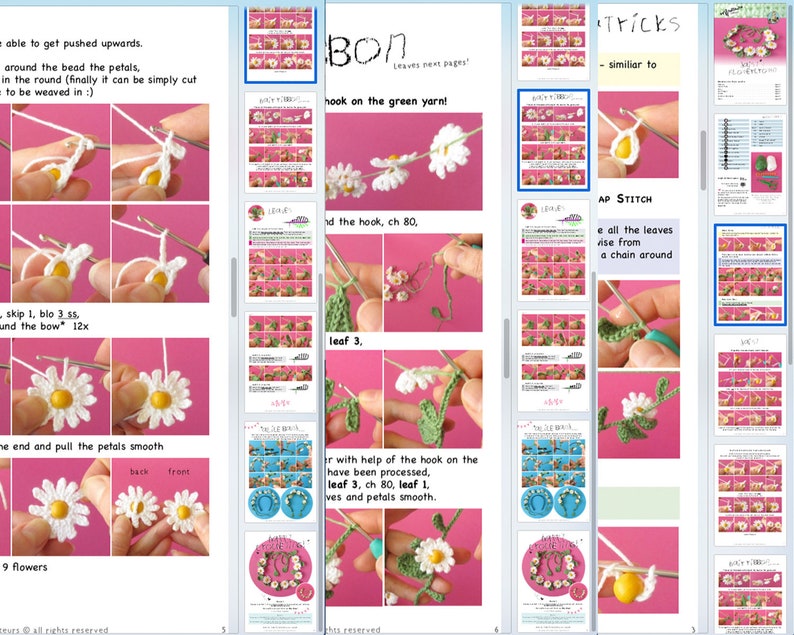 Crochet Pattern Flower Crown, Daisy hair band tutorial image 3