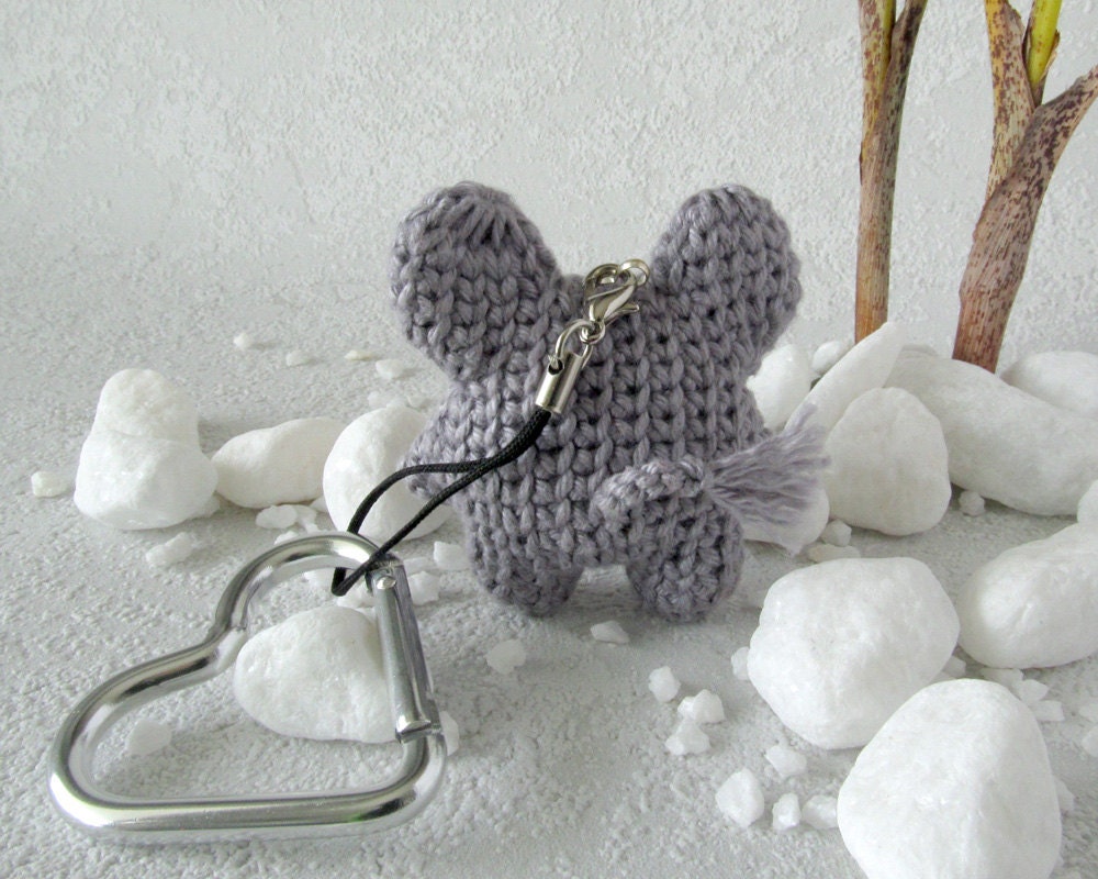 Mini Plush Elephant Keychain Backpack Charm - Cute Animal Hanging Pendant Ornament, Brown, 10cm
