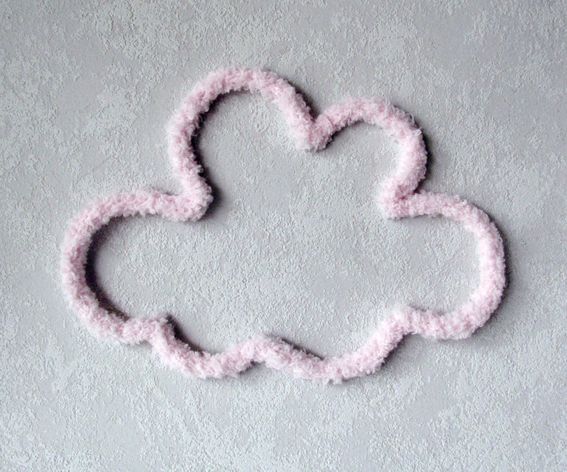 Wall decor light pink fluffy cloud imagem 3