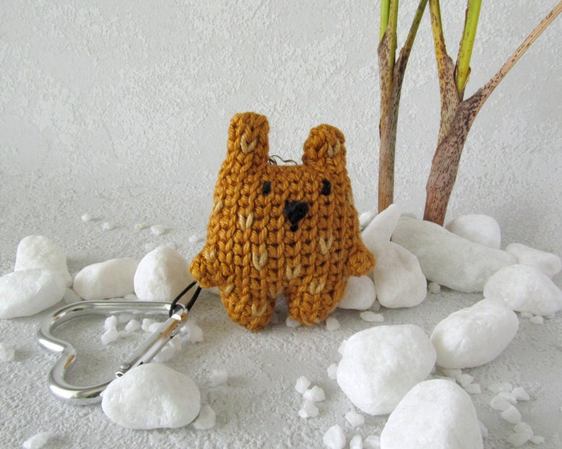 Key Fob Bear Mini Pet Toy with Keyring handy kawaii style funny animal charm cinnamon Teddy Bear cute gift keyring fob pocket animal