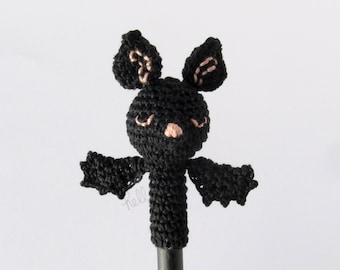 Crayon de chauve-souris, Animal préféré des vampires sur un stylo au design arc-en-ciel, Mini Flattermann mignon effrayant, Déco Helloween, Topper au crayon