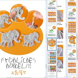 Elephant Appliqué Crochet Pattern, 4 sizes with little mouse tutorial image 4