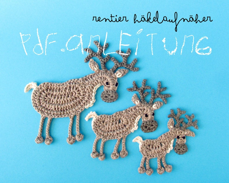 Modèle de crochet de patch de renne caribou de cerf sauvage image 7