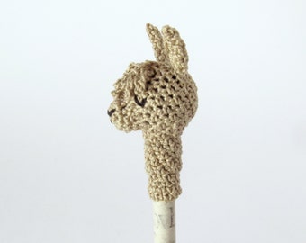 Crayon Llama, mini accessoire d’animal au crochet avec crayon, topper fait à la main, pour les amoureux des animaux