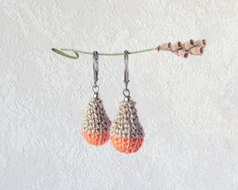 Boucles d'oreilles Blob beige/saumon image 3