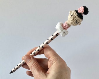 Little Ballerina Pencil Topper with pink pencil