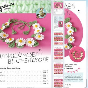 Haakpatroon voor een bloemenkroon, tutorial voor een madeliefjeshoofdband afbeelding 5
