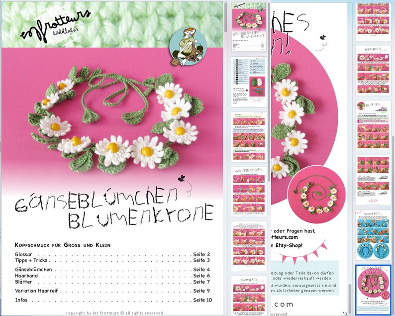 Haakpatroon voor een bloemenkroon, tutorial voor een madeliefjeshoofdband afbeelding 5