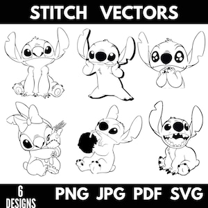 6 Digital Download Stitch Png,Svg,Pdf,Jpg  Bundle, Commercial Use, T Shirt Designs, Stitch Png, Instant Download, High Resolution
