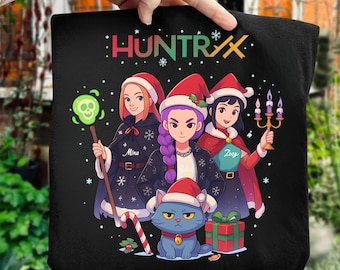 Christmas Huntrix Kpop Demon Hunters Png, Kpop Idol Group Png Design, Girl Dinner Png, Saja Boys Girls Bands Png, Huntrix Fans, Sublimation