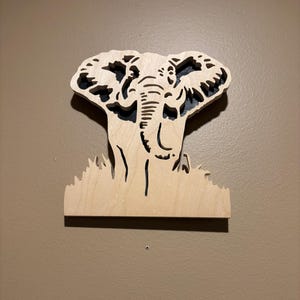 Scroll saw art, scroll saw elephant, wall art