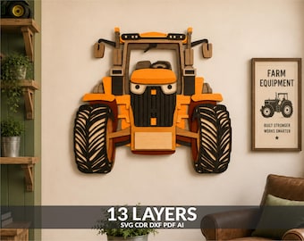 Tractor SVG: Farmhouse Layered Laser Cut File (Digital Download)