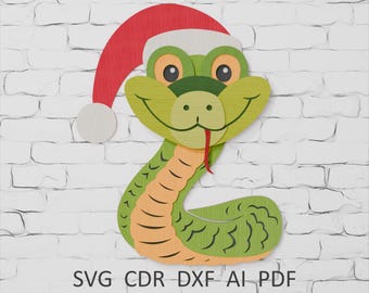 Christmas Snake SVG: 3D Multilayer Mandala Laser Cut File (Digital Download)